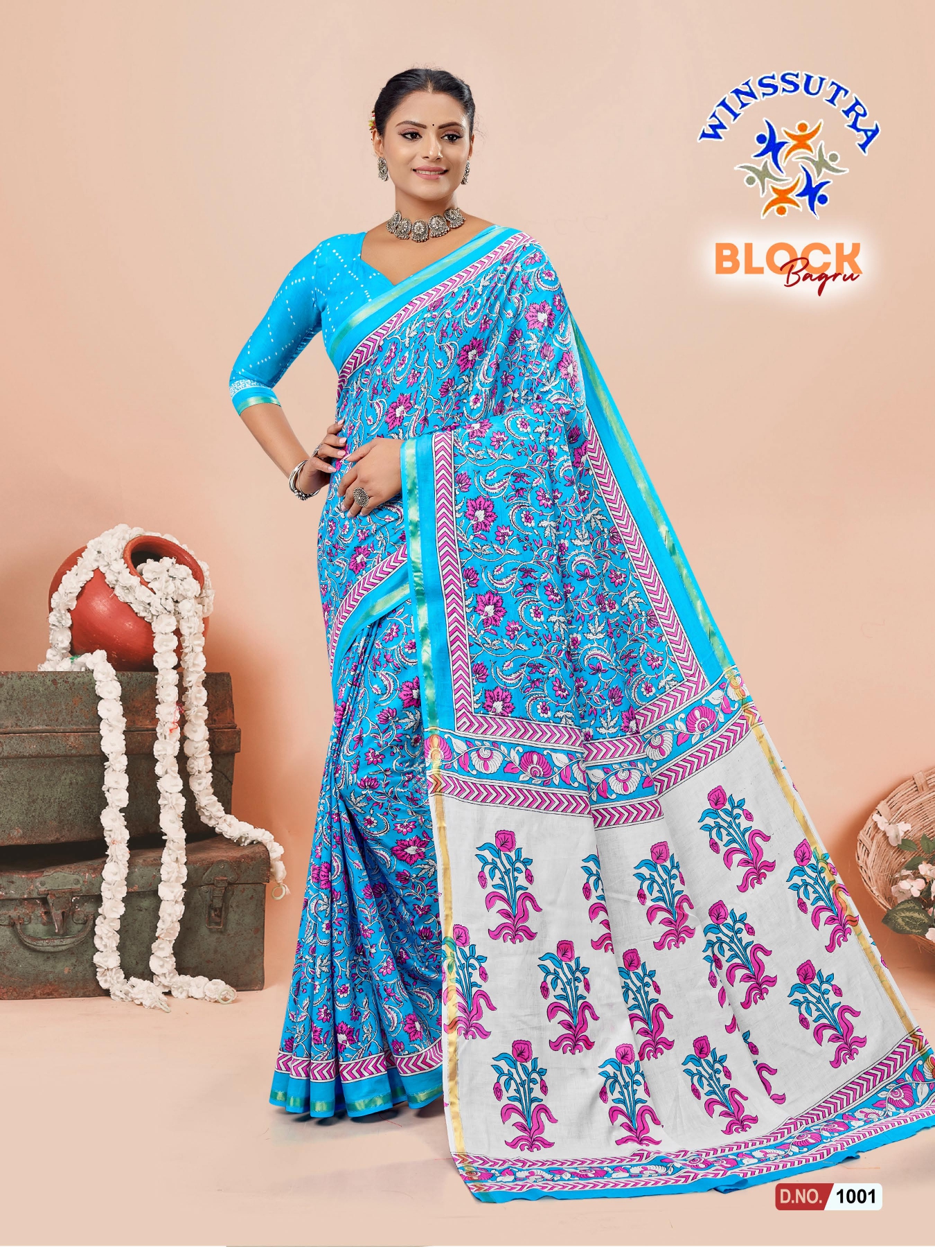 Block Bagru_page-0001 Women’s Printed Saare With Blouse Piece | Unstitched Blouse for Women and Girl’s | (Block-Bagru)