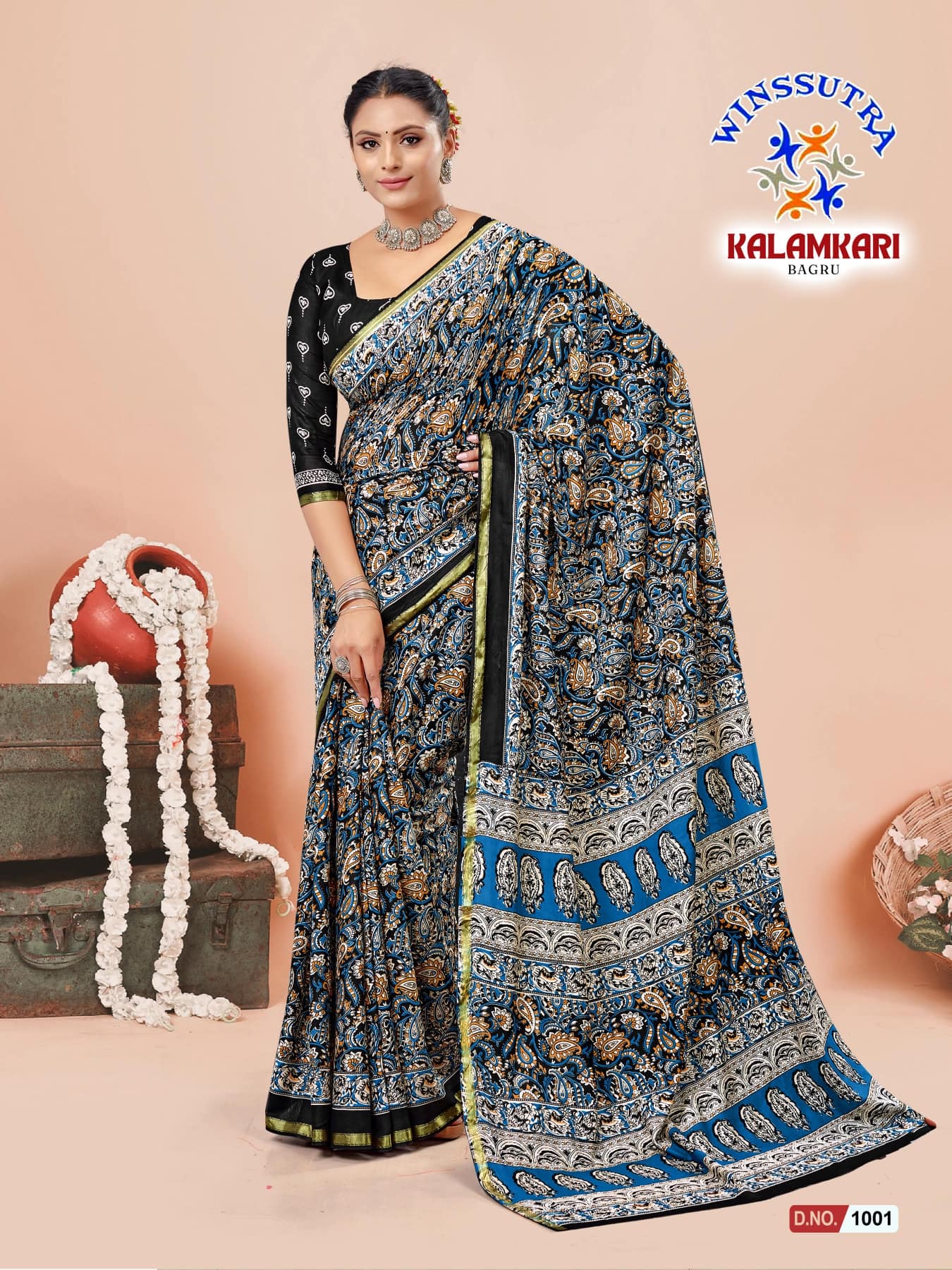 Kalamkari Bagru_page-0001 Women’s Kalamkari-Bagru Printed Saare With Unstitched Blouse Piece for Women and Girl’s | (Kalamkari-Bagru)